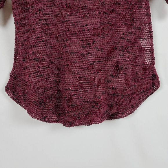 Vanity open knit large scoop neck embellished elbow sleeve rouched sweater - Picture 4 of 6